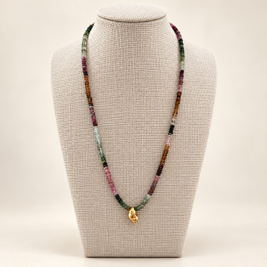 Torch Lake Shell Gemstone Necklace