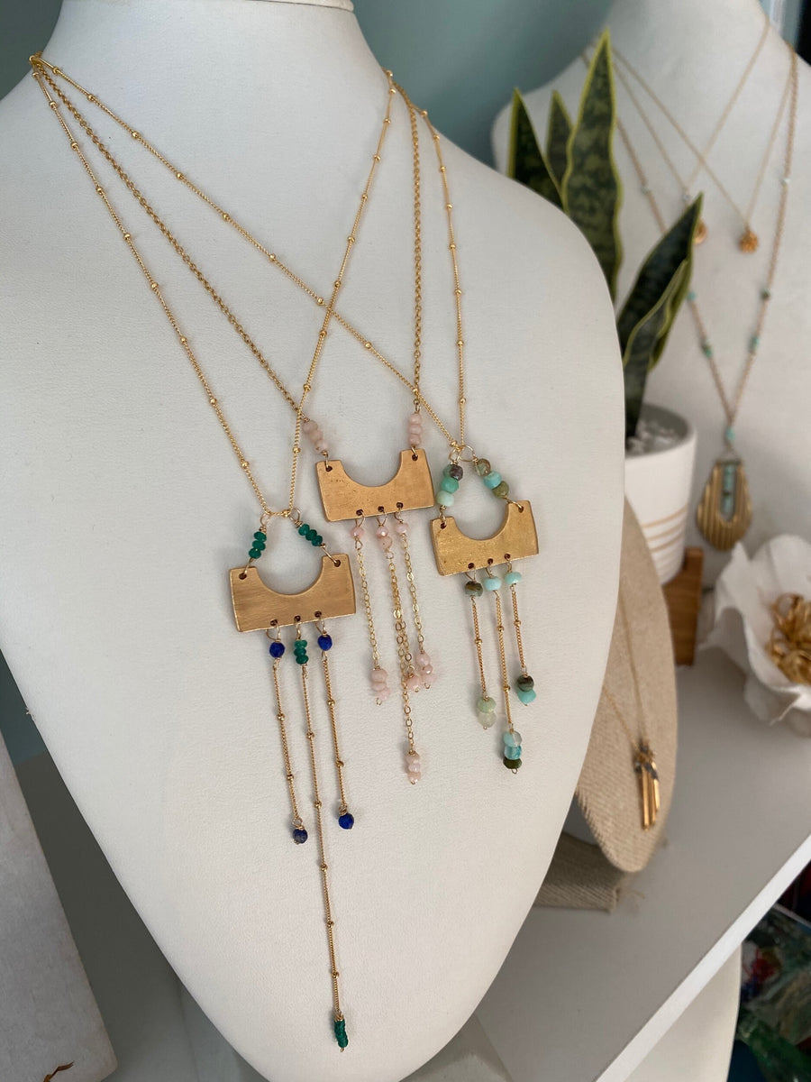 Cast Pendants & Cascading Stones