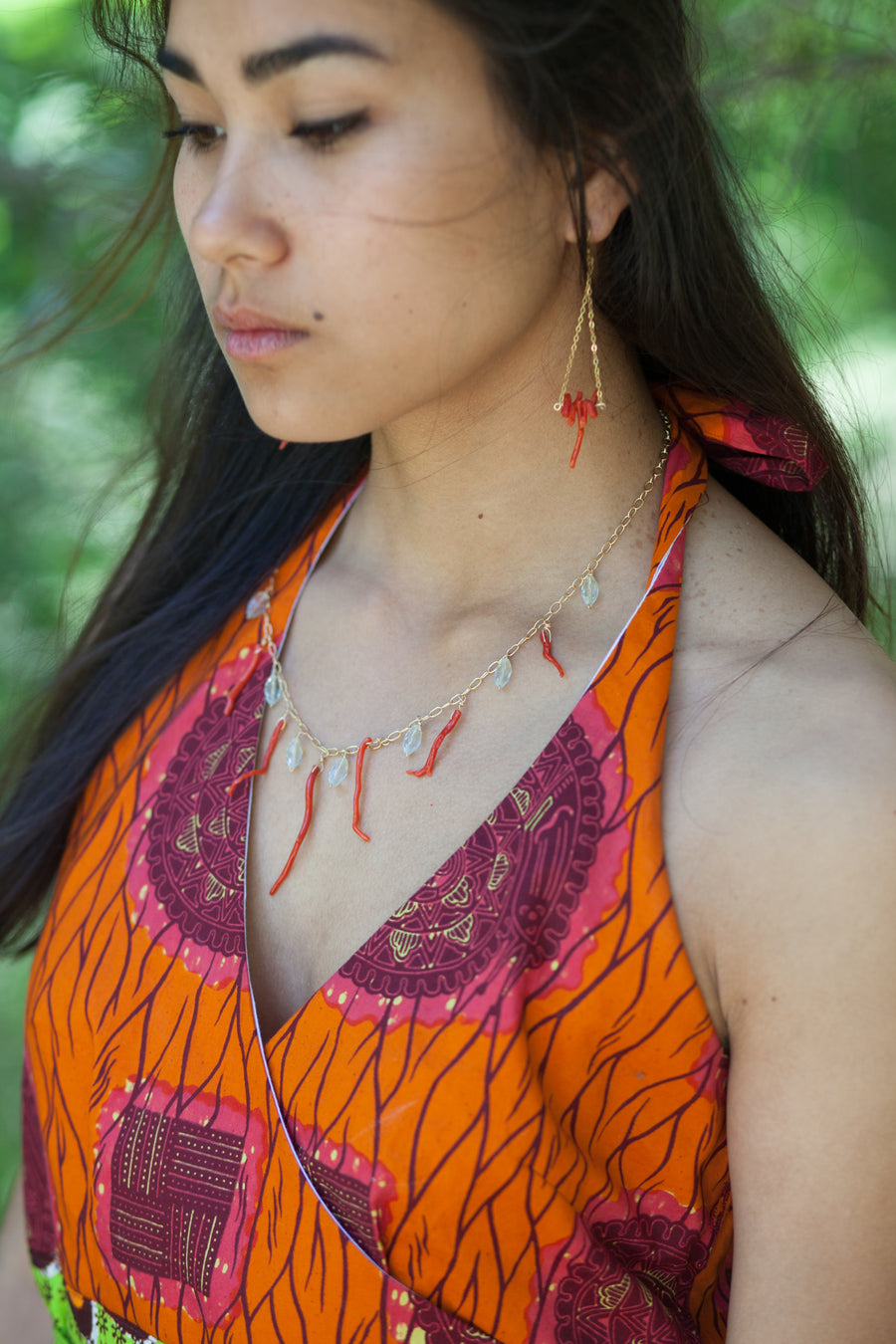 Coral Fringe earrings
