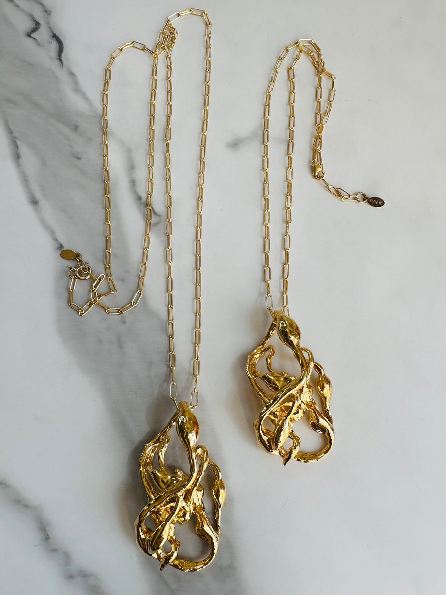 Fish Beach necklace on long chain