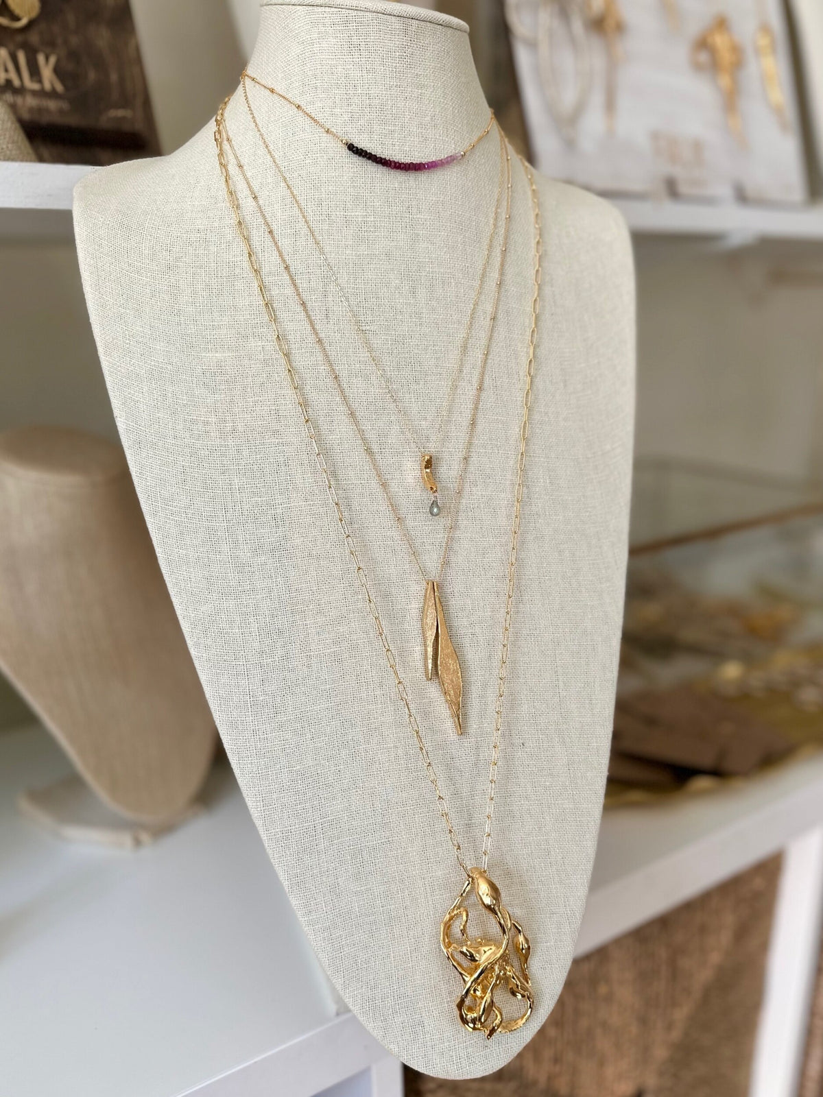 Fish Beach necklace on long chain