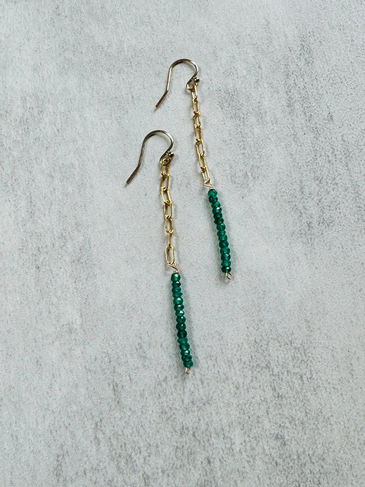 Green Onyx Drop Earrings