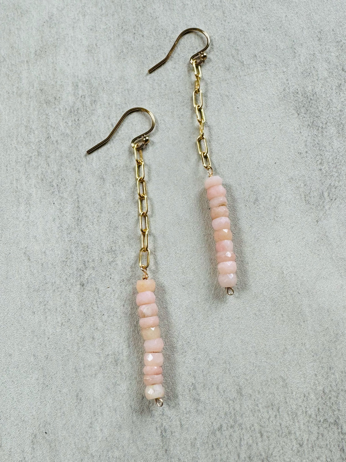 Pink opal drop earrings