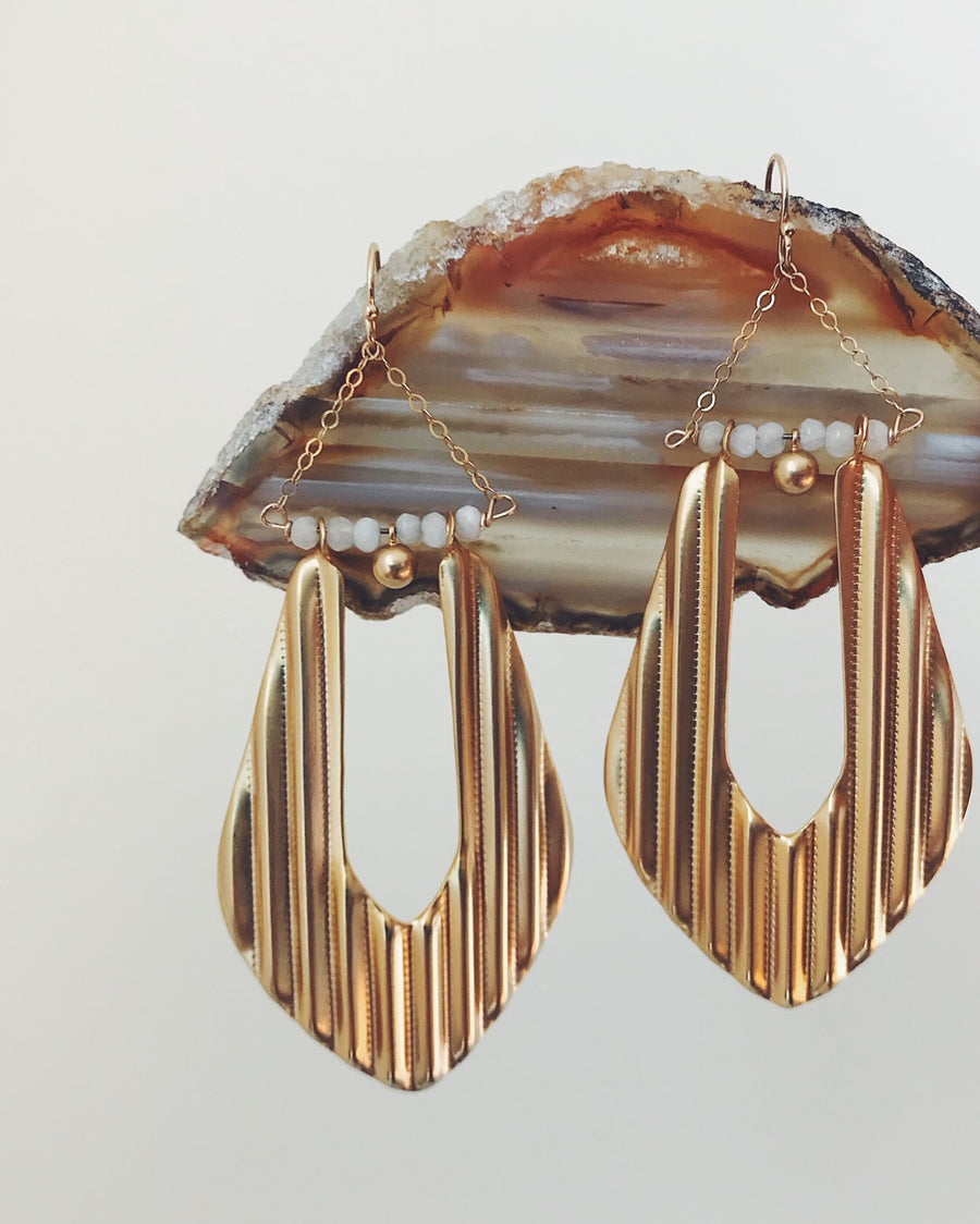 Serrated Gold and Moonstone